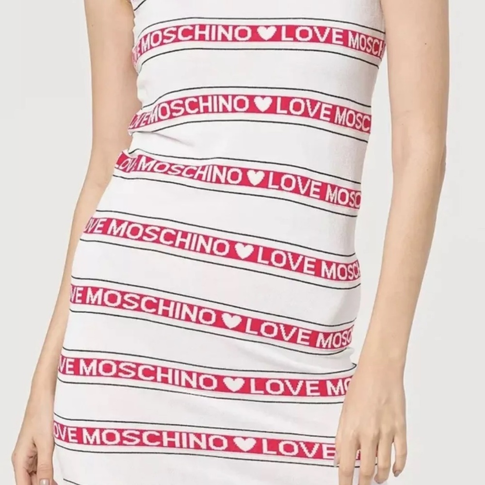 Love Moschino Striped Dress - White and Red